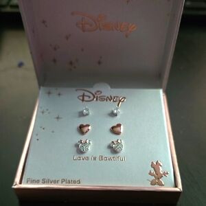 Disney Silver and Rose Gold Earring Set